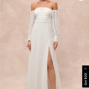 Off-Shoulder White Wedding Dress